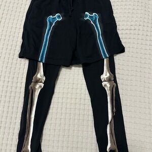 Abercrombie Kids Black Leggings with Skeleton Print